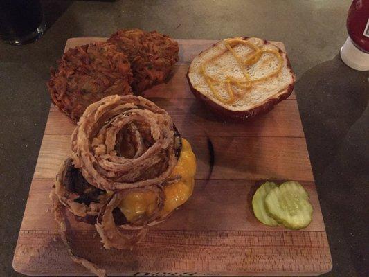 The Very Wurst Burger & Tater Cakes