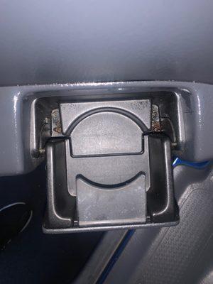 Inside rear driver cup holder