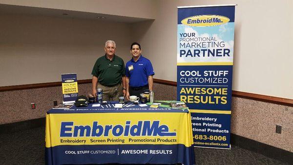 Hector & Miguel attending the McAllen Chamber of Commerce  Power Network sponsored by EmbroidMe