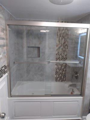 Bathroom Remodel: Set Tub, Tile, and Glass Door