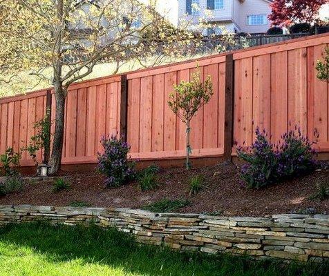 Redwood fence