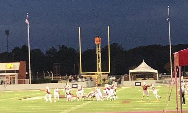 11/28/20. Saturday evening. Warhawks vs. Louisiana Ragin' Cajuns. Field level. View from end zone.