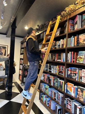 Our antique library ladder.