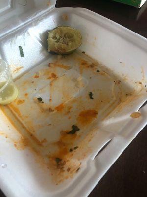 This was full of chicken tacos but I ate all five of them