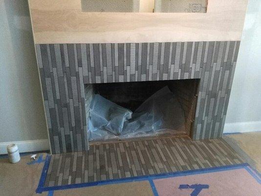 fire place tile job