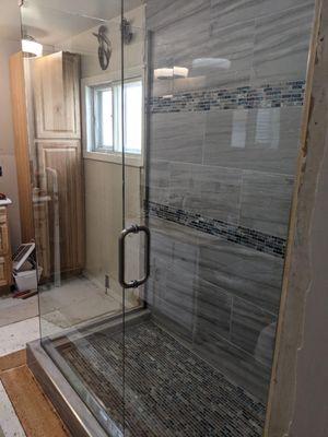 A shower I built using a Florida tile on the walls