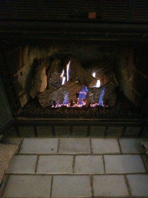 Our gas fireplace