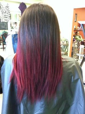 Ombre color on natural hair.