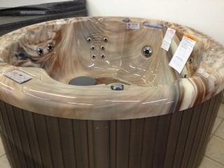 Unique round hot tub on our floor now!