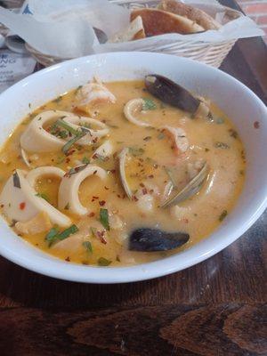 Seafood Soup,A+!For 8.95 for a small it's a Home Run.Tell the Boss Alex from the VFW sent you.