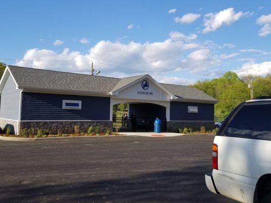 Entrance building to new dog park