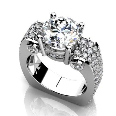 Example of a custom designed engagement ring shown to customers before being made.