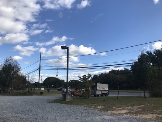 At the picnic tables