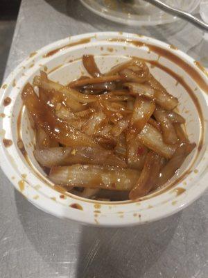 Onions from Szechuan Beef - at least 75% of the order was onions!