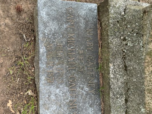 Foot stone of Michael Gaffney's wife.