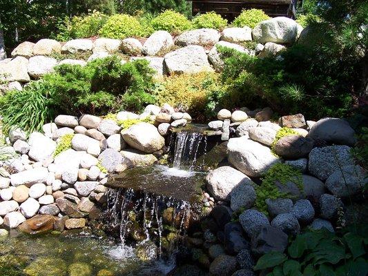 Stonework and aquascape