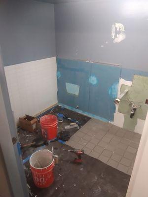 Commercial bathroom remodel..