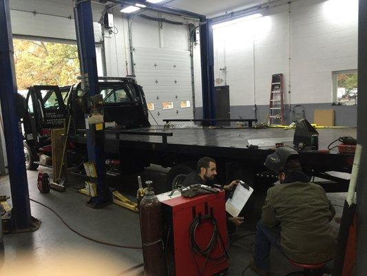 Our Dublin Technicians Jeff and Eric, working on one of our tow trucks.