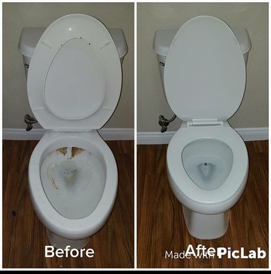 Toilet before and after