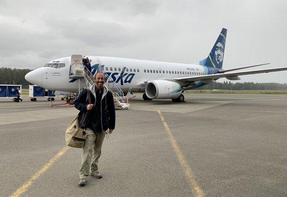 Exiting the tarmac...having arrived in Gustavus, Alaska.