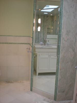 Full length mirror with medicine cabinet