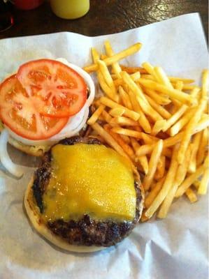 1/3 lb Cheeseburger Basket $5.50!