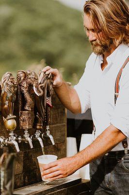 These unique tap handles are just one of the things our couples love about our mobile bar services.