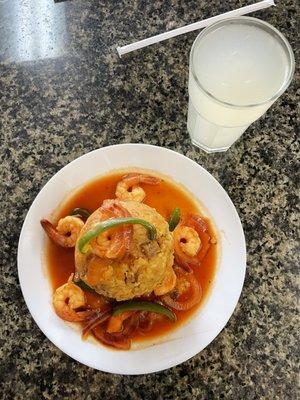 Mofongo con camarones