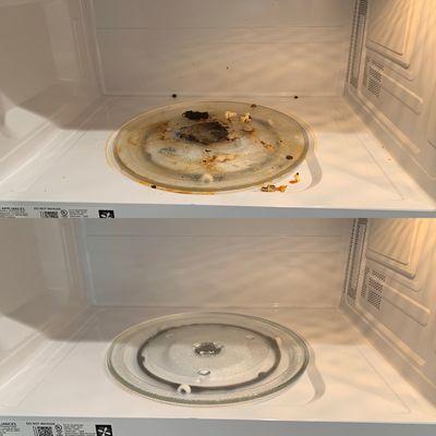 Before and after of microwave