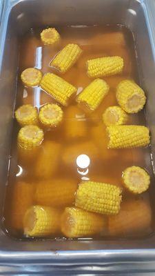 Boiled corn 2 for $1.00