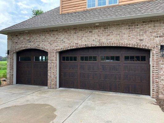 CHI Shaker Panel Steel Door With Madison Windows in Accents Woodtones Walnut Color