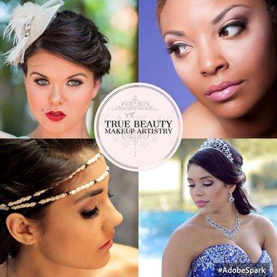 True Beauty Makeup Artistry offers In makeup studio and On location for any special day.832-6571293