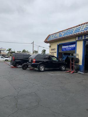 Van getting service right away.