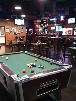 I like to come play pool at the bar here.