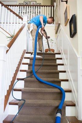 Stairs are high traffic areas that we can clean with no dirt attracting residue