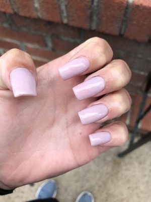 I asked for the top nail design. Pink with little glitter and I got purple.... I asked for another color multiple times and was ignored.