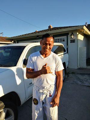 Gil O. From Salinas getting a brand new solar system. Gill is a mixed martial arts instructor.