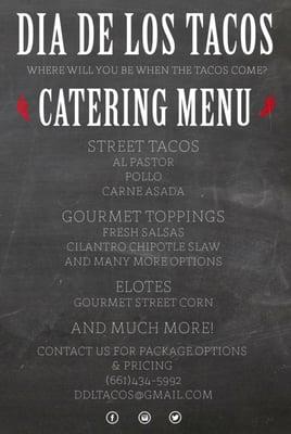 Catering Menu - Call for more info!