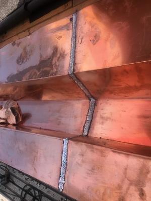 Copper gutter work