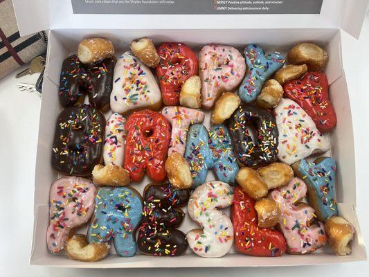 Shipleys makes custom B-Day donuts!