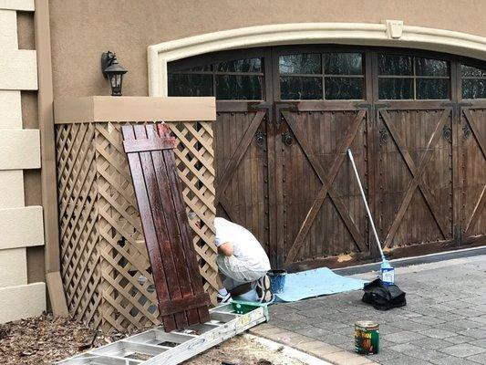 Refinishing fifteen thousand dollar each garage doors #3