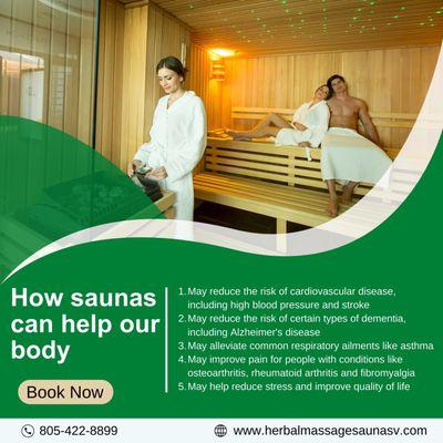 Come enjoy are full spectrum saunas and massage packages. No appointment necessary.