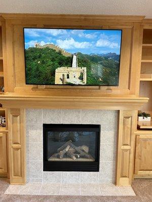 Tv over fire place