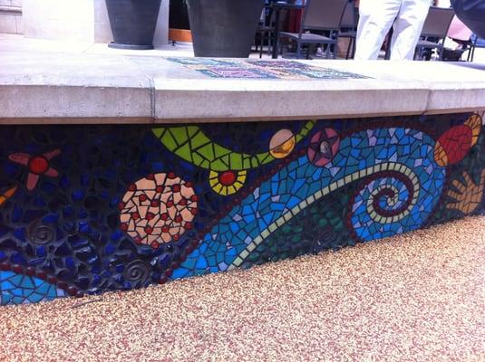 One of many pretty tile mosaics around the small park