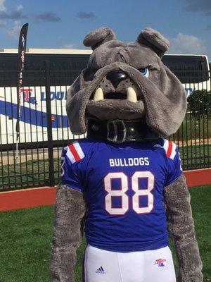 8/18/17. Friday afternoon. Louisiana Tech University Football Fan Day! Bulldog mascot, Champ!!