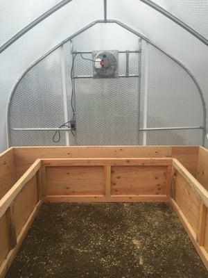 Inside of a 10' x 12' Food Sovereignty Model with future aquaponic system.