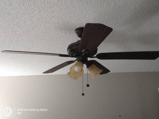 Ceiling fan and lighting installation