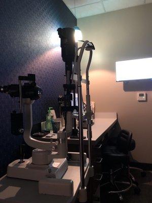 Eye doctor examination room equipment.