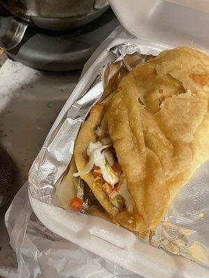 Fry bread , red Chile