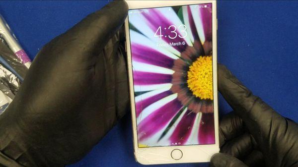 iPhone 6 Plus cracked screen repair before